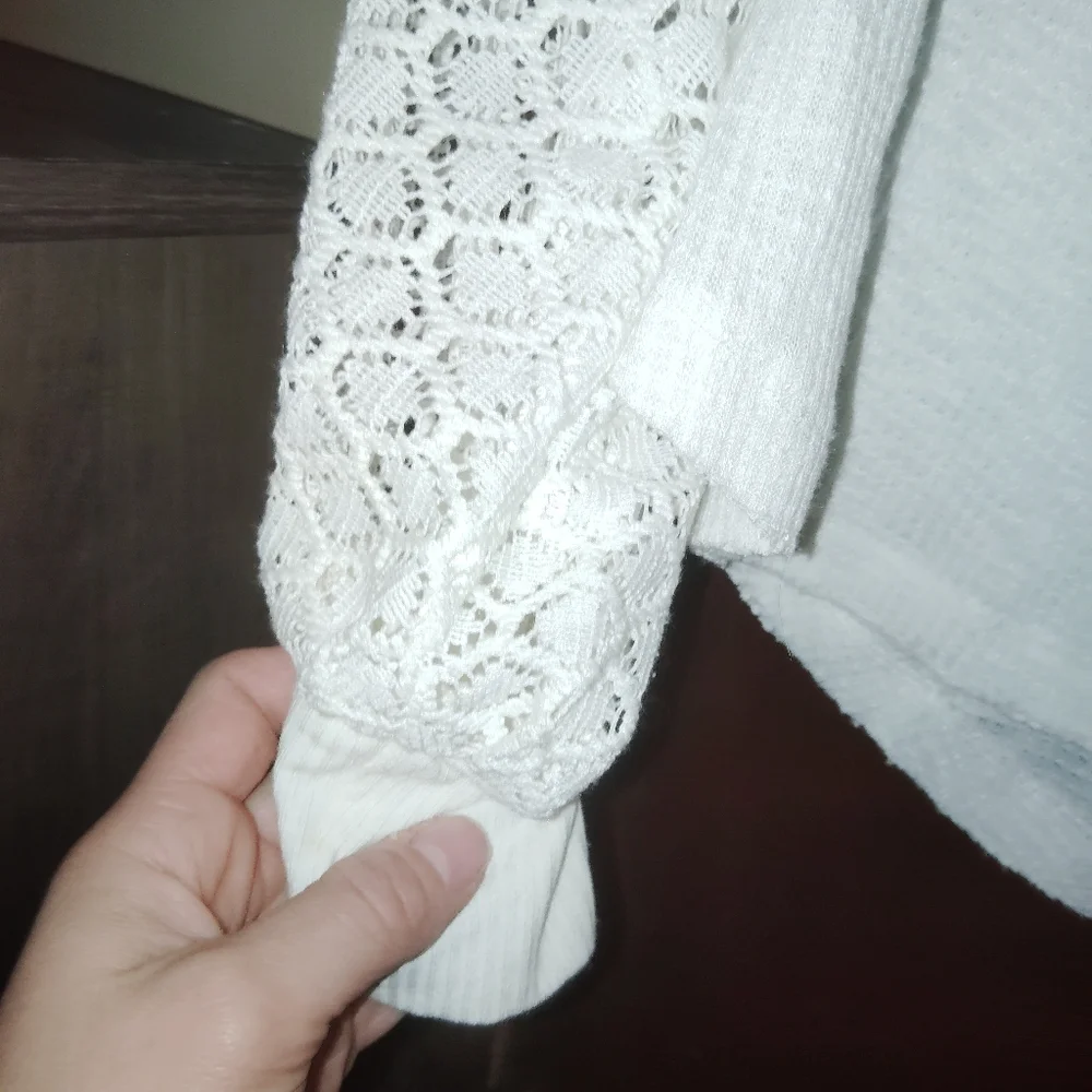 FREE PEOPLE Sweetest Thing Embroidered Thermal Blouse